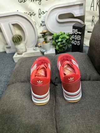 Adidas Red White Platform Sole Three-Stripe Side Panel Lifestyle Sneakers 8