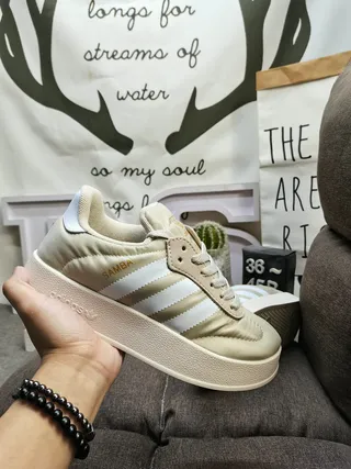 Adidas Samba Beige and White Lifestyle Sneakers 5