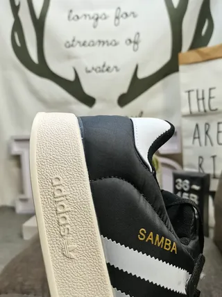 Adidas Samba Black and White Leather Lifestyle Sneakers 3