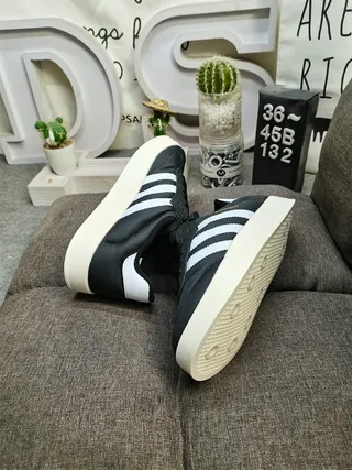 Adidas Samba Black and White Leather Lifestyle Sneakers 6