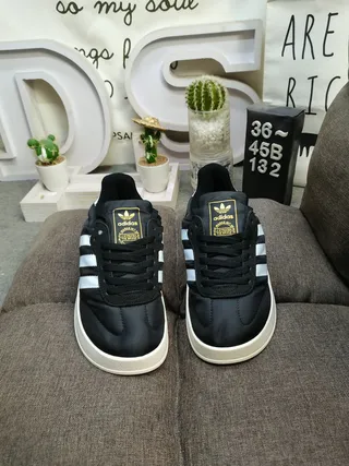 Adidas Samba Black and White Leather Lifestyle Sneakers 10