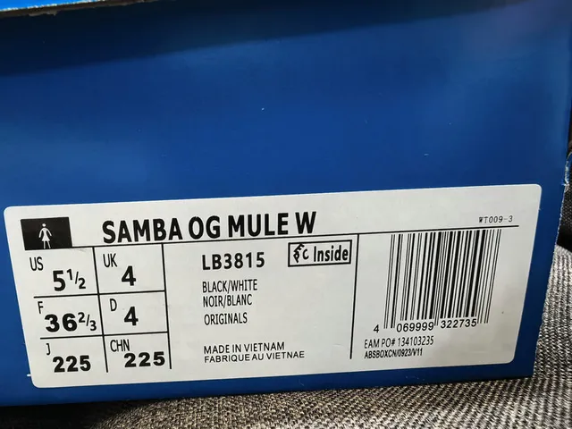 Adidas Samba Black and White Open-Back Loafers 2