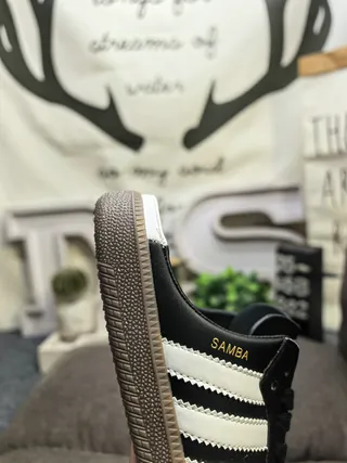 Adidas Samba Black and White Open-Back Loafers 3