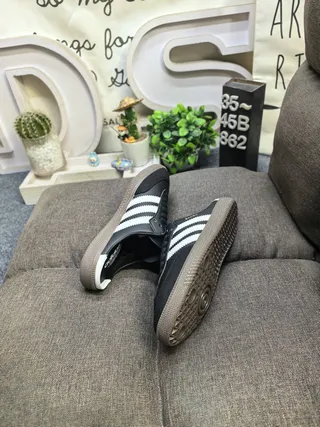 Adidas Samba Black and White Open-Back Loafers 6