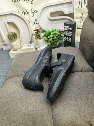 Adidas Samba Black Laceless Strap Lifestyle Sneakers 6