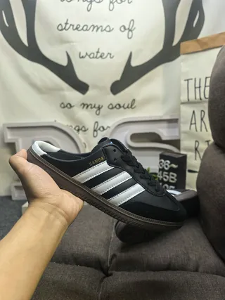 Adidas Samba Black White Backless Mule Lace-Up Vamp Loafer 5