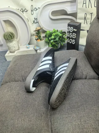 Adidas Samba Black White Backless Mule Lace-Up Vamp Loafer 6