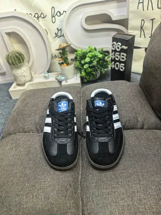 Adidas Samba Black White Backless Mule Lace-Up Vamp Loafer 10