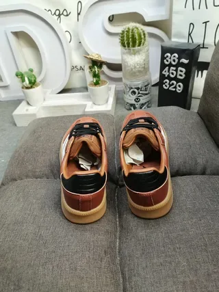 Adidas Samba Brown Leather Three-Stripe Lifestyle Sneakers 8