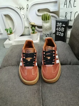 Adidas Samba Brown Leather Three-Stripe Lifestyle Sneakers 10