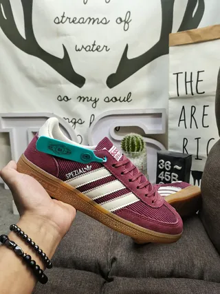 Adidas Samba Tênis Lifestyle Borgonha de Veludo Cotelê 5