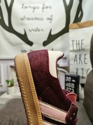 Adidas Samba Burgundy Pink Low-Top Suede Upper Lifestyle Sneakers 4