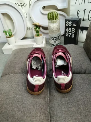 Adidas Samba Burgundy Pink Low-Top Suede Upper Lifestyle Sneakers 8