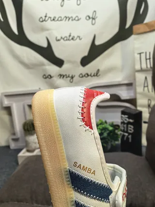 Adidas Samba Cow Print Navy Red White Lifestyle Sneakers 3