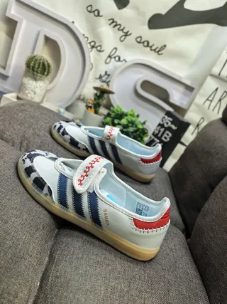 Adidas Samba Cow Print Navy Red White Lifestyle Sneakers 7