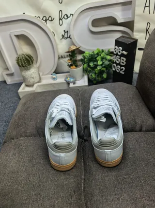 Adidas Samba Gray Silver Low-Top Leather Upper Lifestyle Sneakers 8