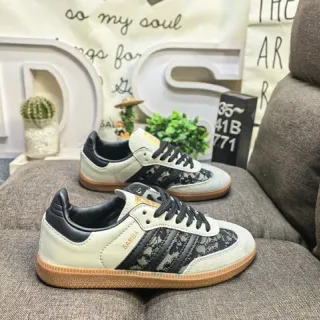 Adidas Samba Lace-Panel Off-White and Black Lifestyle Sneakers