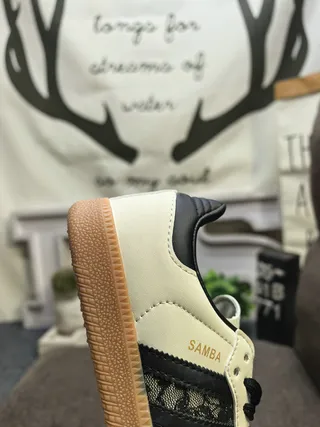 Adidas Samba Lace-Panel Off-White and Black Lifestyle Sneakers 3
