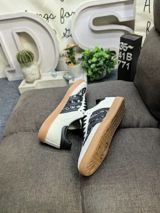 Adidas Samba Lace-Panel Off-White and Black Lifestyle Sneakers 6