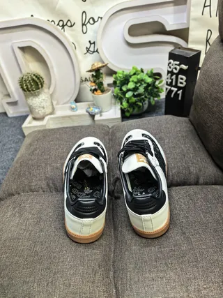 Adidas Samba Lace-Panel Off-White and Black Lifestyle Sneakers 8