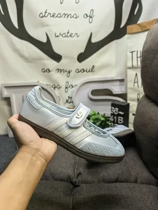 Adidas Samba Metallic Silver Laceless Lifestyle Sneakers 5