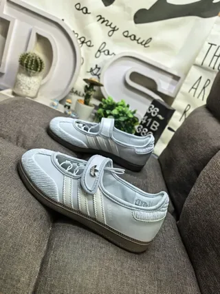 Adidas Samba Metallic Silver Laceless Lifestyle Sneakers 7