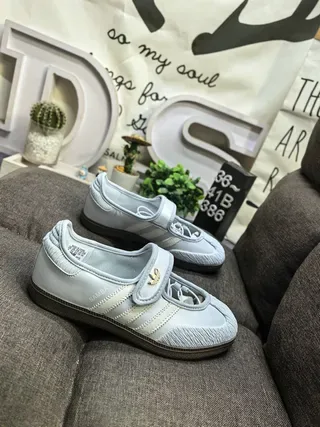 Adidas Samba Metallic Silver Laceless Lifestyle Sneakers 9