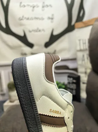 Adidas Samba Off-White and Brown Lifestyle Sneakers 3