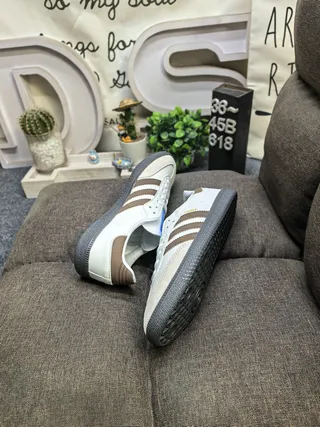 Adidas Samba Off-White and Brown Lifestyle Sneakers 6