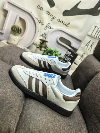 Adidas Samba Off-White and Brown Lifestyle Sneakers 7