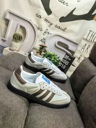 Adidas Samba Off-White and Brown Lifestyle Sneakers 9