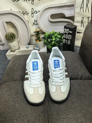 Adidas Samba Off-White and Brown Lifestyle Sneakers 10