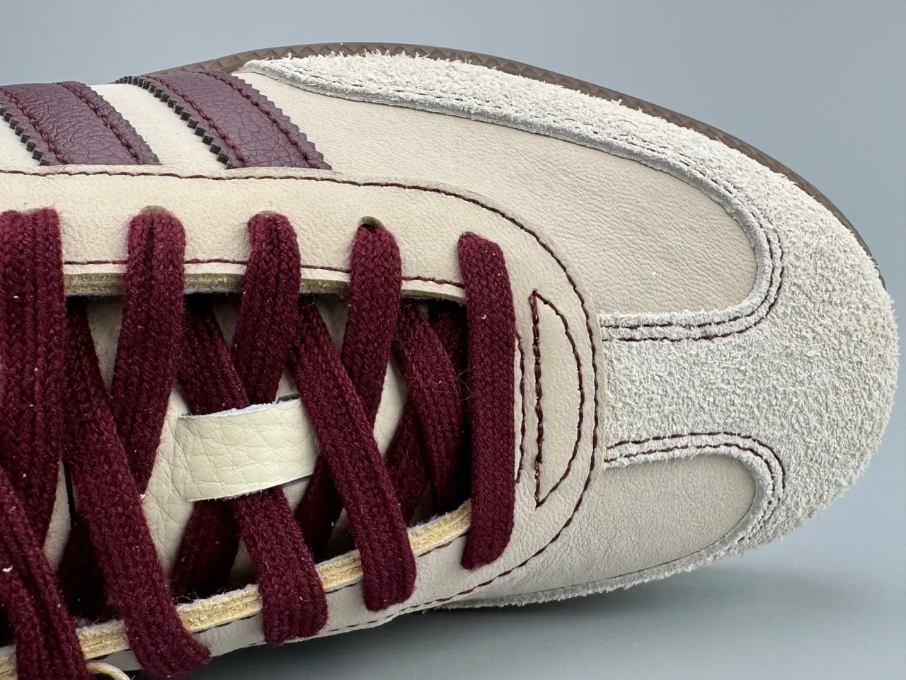 Adidas Samba Off-White and Burgundy Lifestyle Sneakers 2