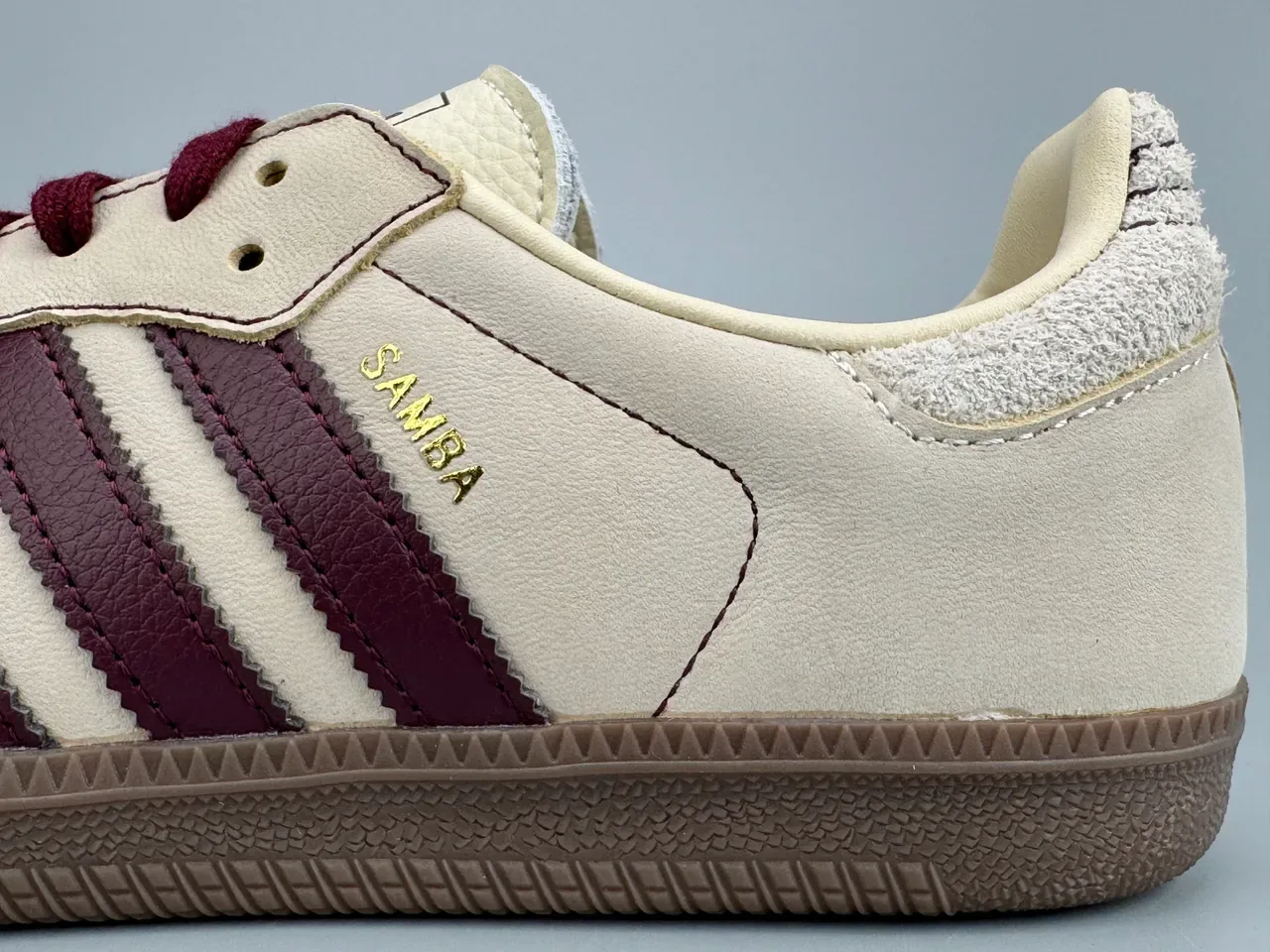 Adidas Samba Off-White and Burgundy Lifestyle Sneakers 5