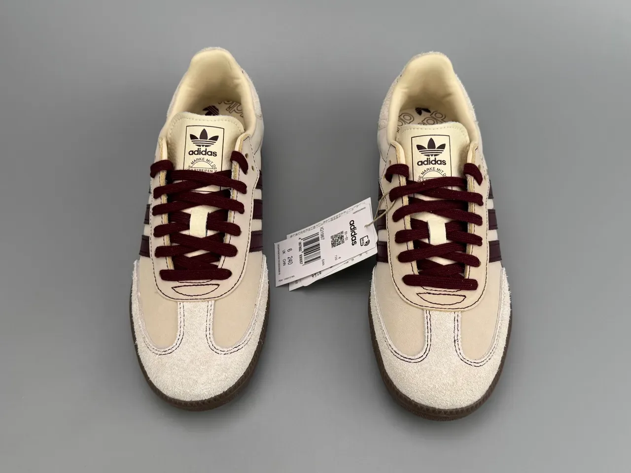 Adidas Samba Off-White and Burgundy Lifestyle Sneakers 7