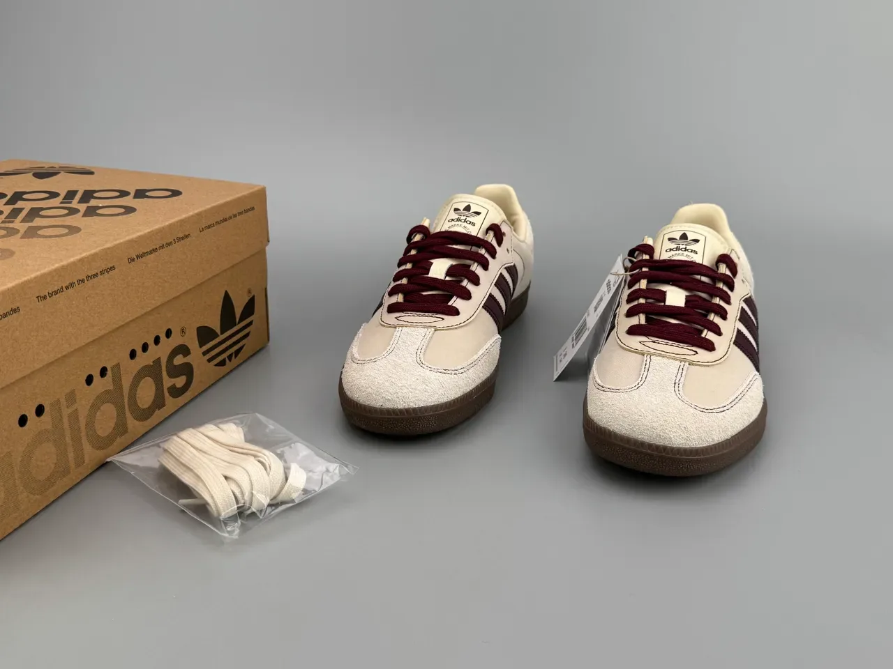 Adidas Samba Off-White and Burgundy Lifestyle Sneakers 9