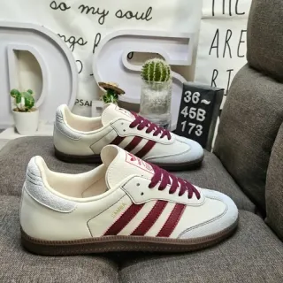 Adidas Samba Off-White and Burgundy Lifestyle Sneakers