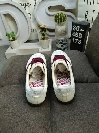 Adidas Samba Off-White and Burgundy Lifestyle Sneakers 8