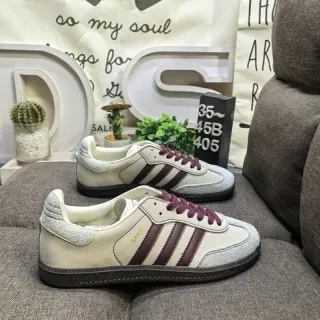 Adidas Samba Off-White and Burgundy Lifestyle Sneakers