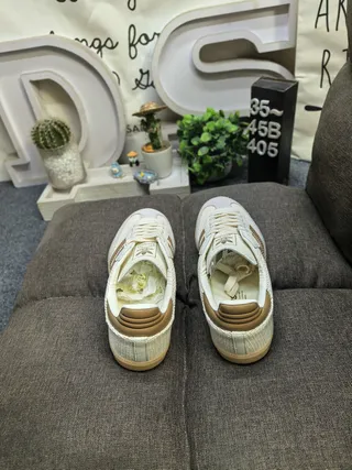 Adidas Samba Off-White and Burgundy Lifestyle Sneakers 8