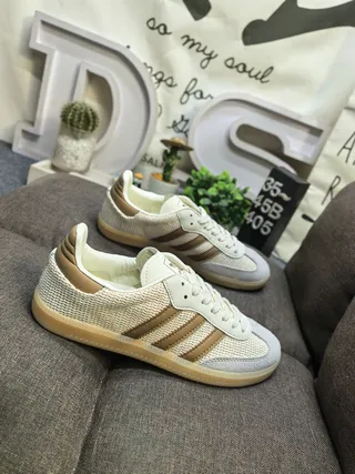 Adidas Samba Off-White and Burgundy Lifestyle Sneakers 9