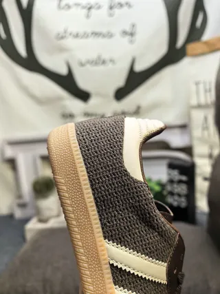 Adidas Samba Off-White and Burgundy Lifestyle Sneakers 13