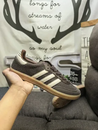 Adidas Samba Off-White and Burgundy Lifestyle Sneakers 15
