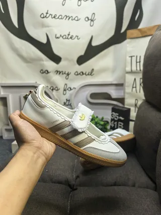 Adidas Samba Off-White Beige Stripe Lifestyle Sneakers 5