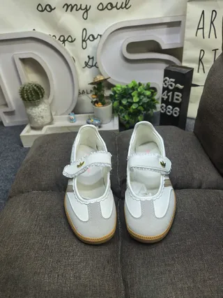 Adidas Samba Off-White Beige Stripe Lifestyle Sneakers 10