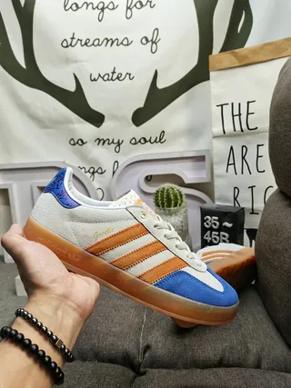 Adidas Samba OG Beige Orange Blue Lifestyle Sneakers 5