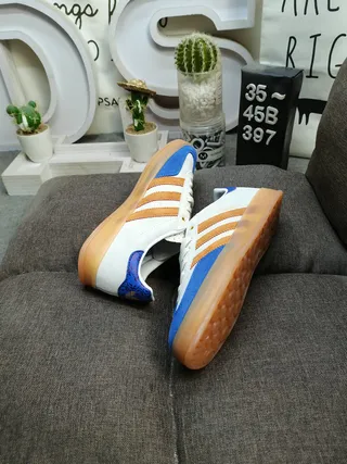 Adidas Samba OG Beige Orange Blue Lifestyle Sneakers 6