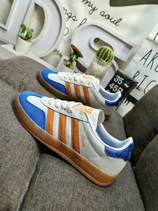 Adidas Samba OG Beige Orange Blue Lifestyle Sneakers 7