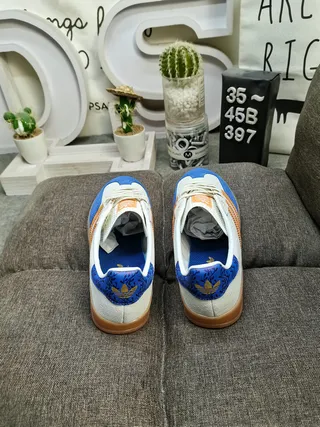 Adidas Samba OG Beige Orange Blue Lifestyle Sneakers 8