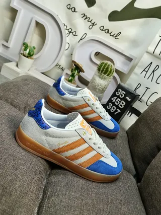 Adidas Samba OG Beige Orange Blue Lifestyle Sneakers 9